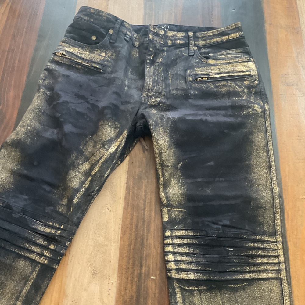 Robin's Jean Black and Gold Skinny Jeans